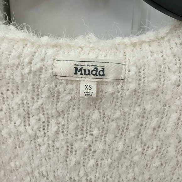 Fuzzy White Mudd Hooded Cardigan - Picture 3 of 3
